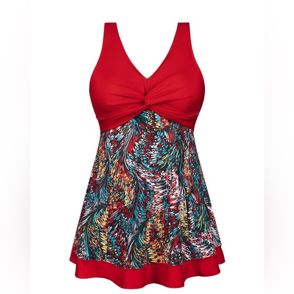 Rivelino Plus Size Swim Dress One Piece Skirt Swimsuit Tummy Control - Picture 7 of 11